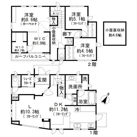 中里４丁目戸建賃貸の物件間取画像